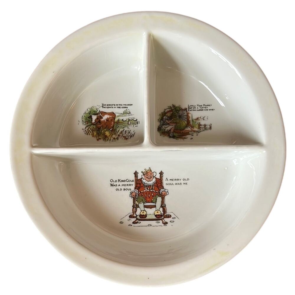 G.W. Co. Germany Antique Nursery Rhyme Divided Baby Bowl